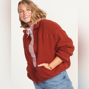 Old Navy Slouchy Sherpa Zip Jacket for Women